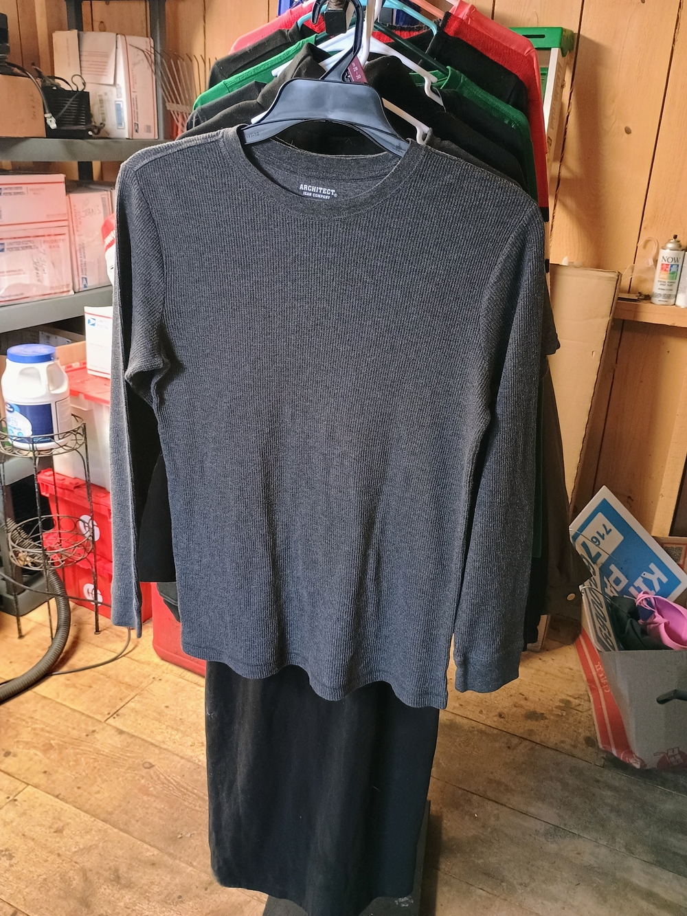 Architect Men's Long Sleeve Thermal Shirt - Charcoal Gray Bin 5